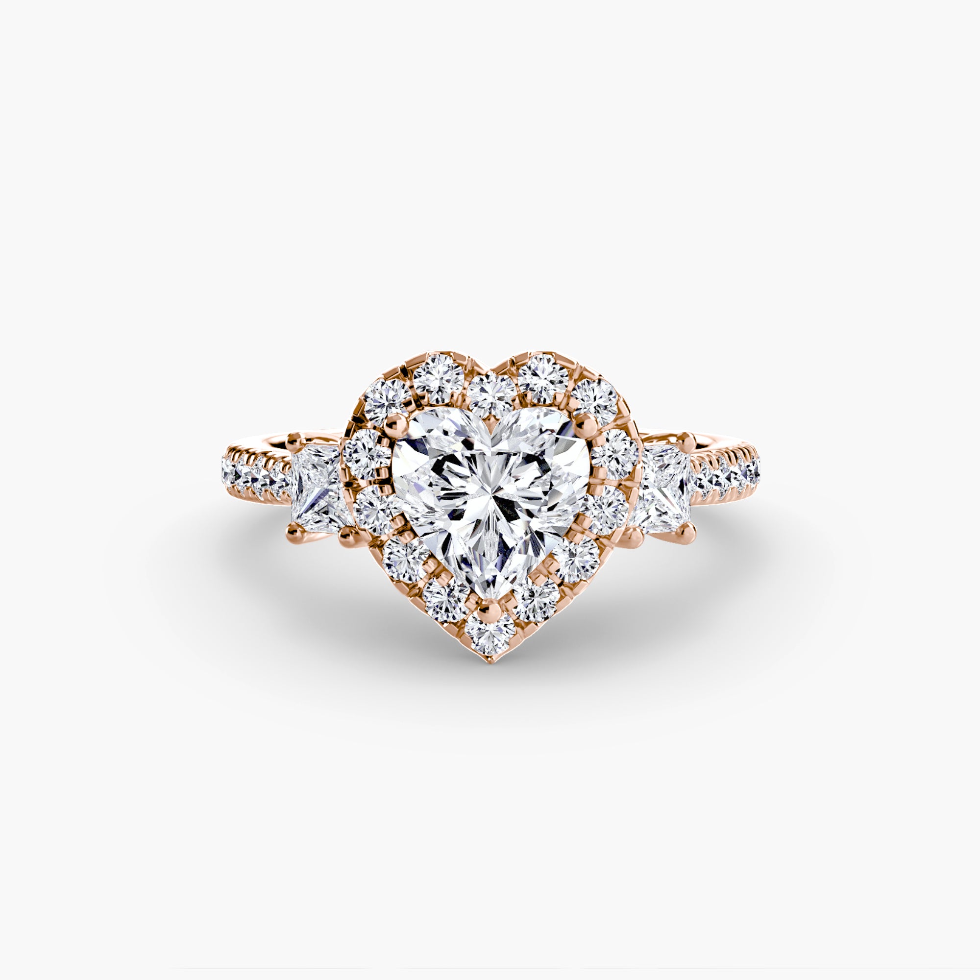 Three-Stone Ring with Halo 2