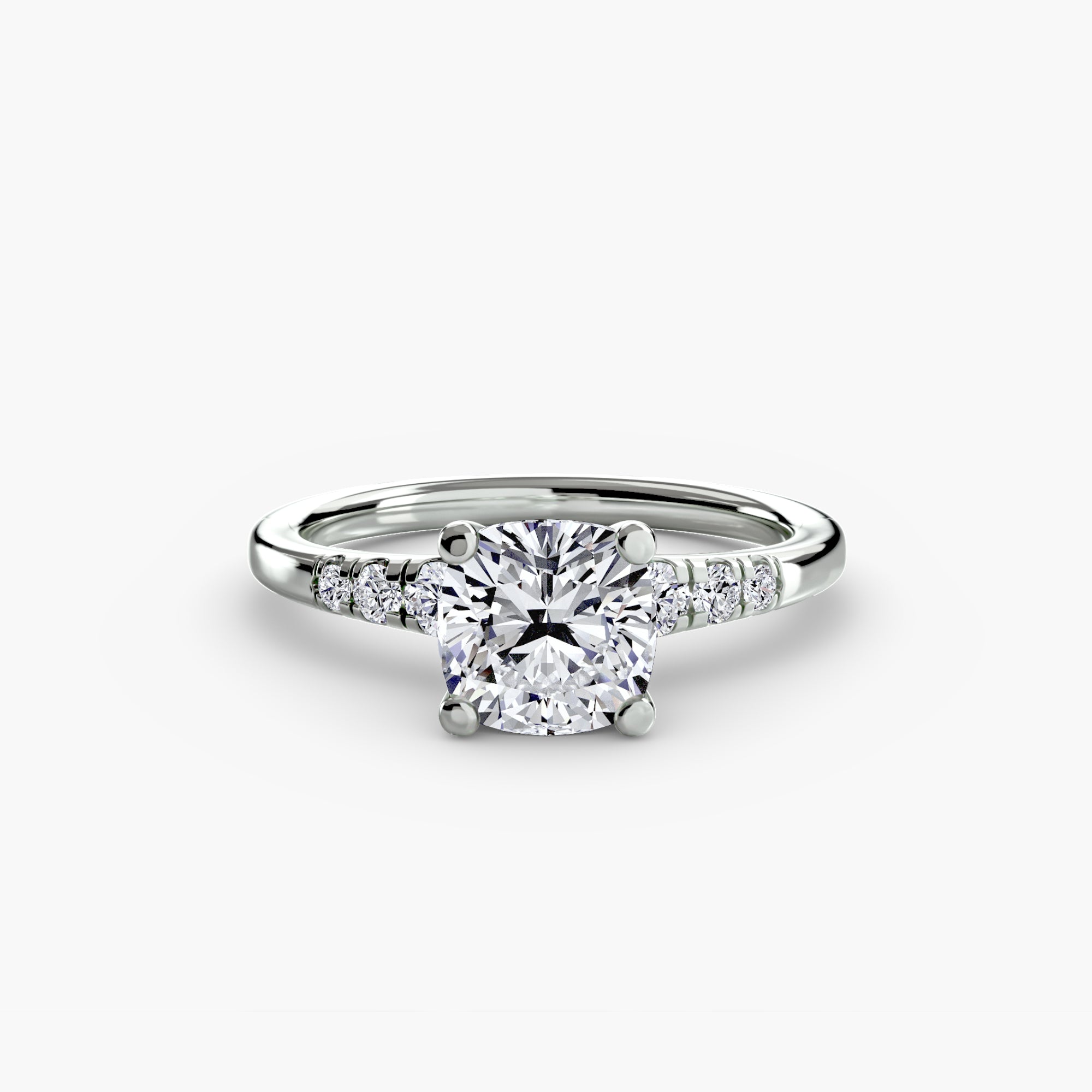 Solitaire with Shoulder Accents