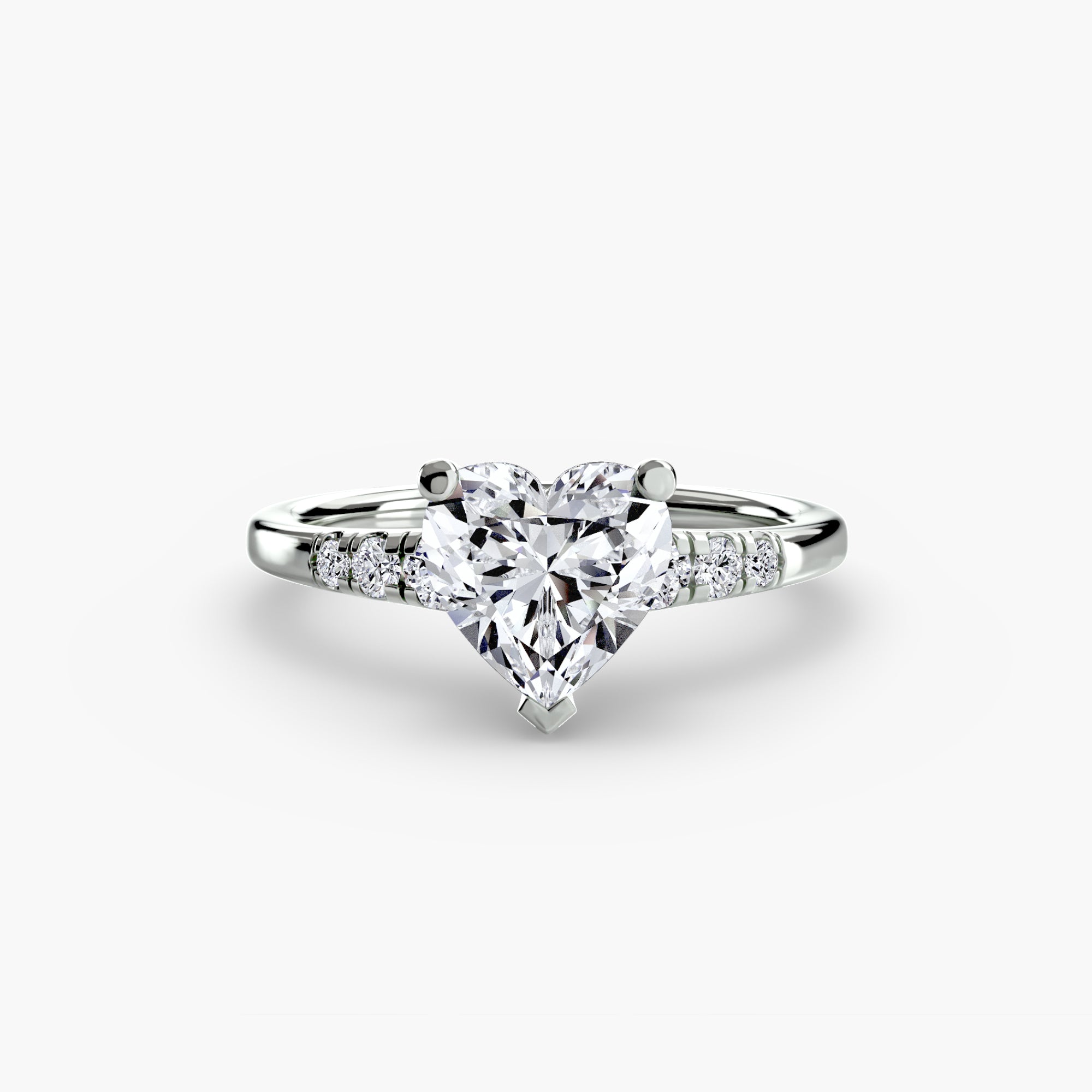 Solitaire with Shoulder Accents