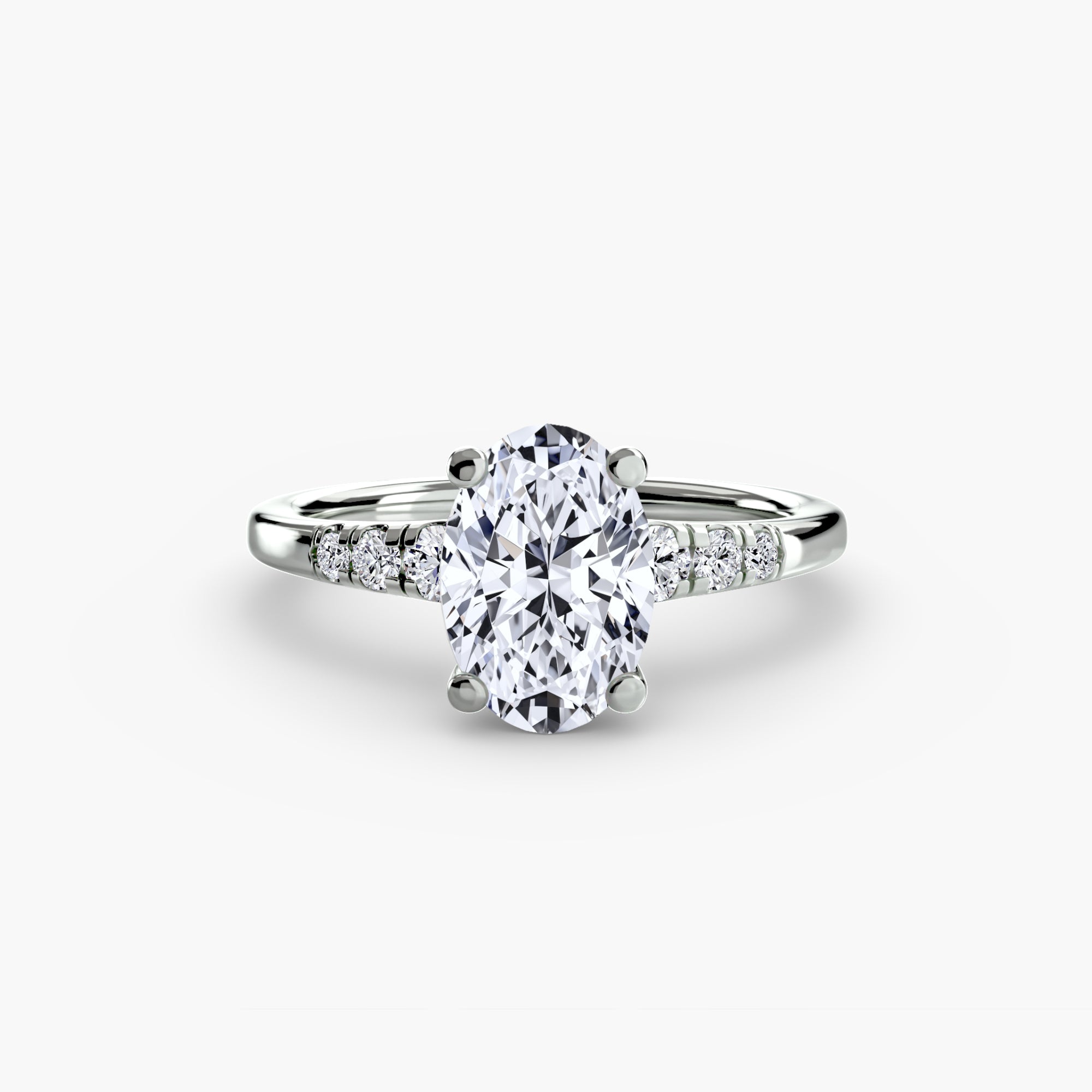 Solitaire with Shoulder Accents