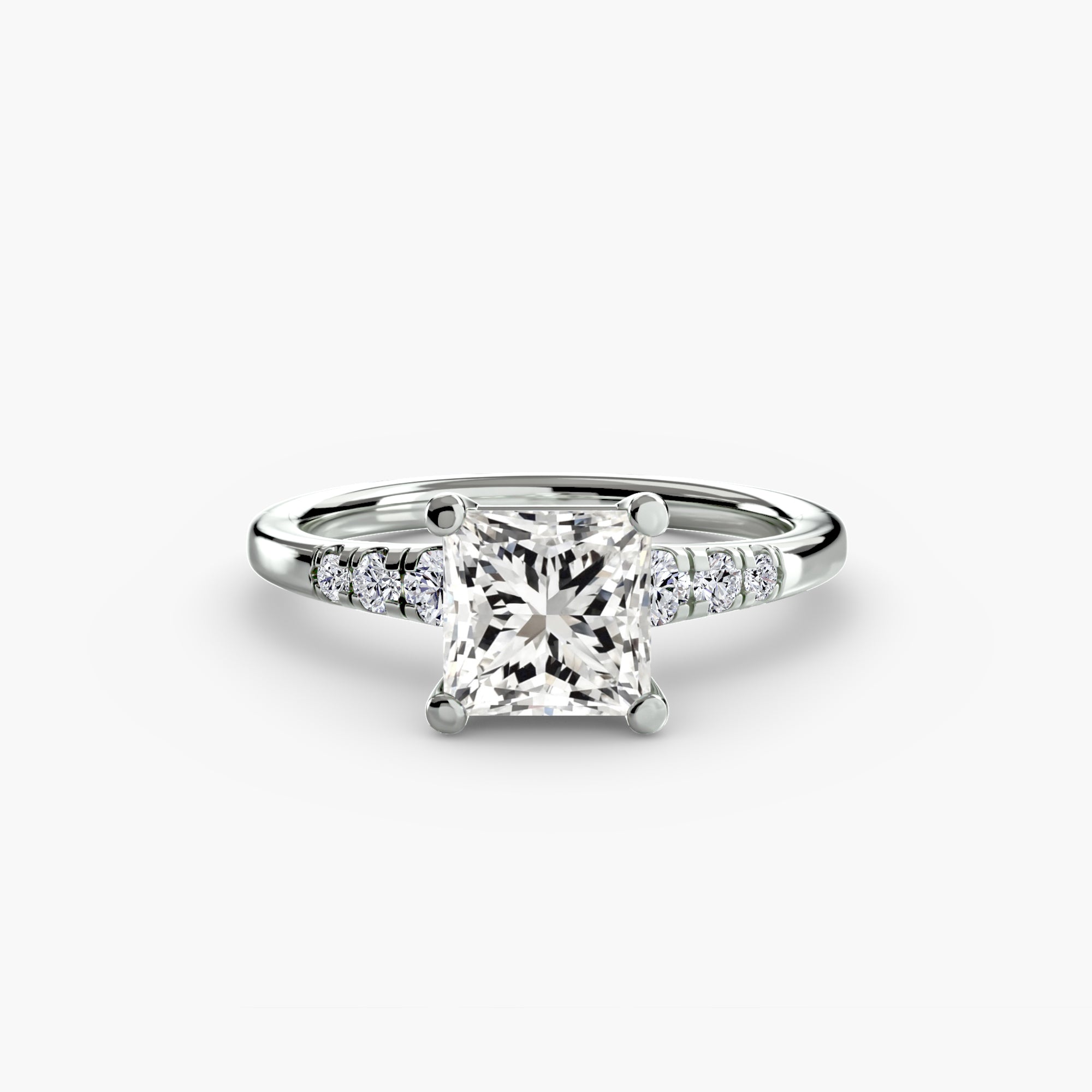 Solitaire with Shoulder Accents